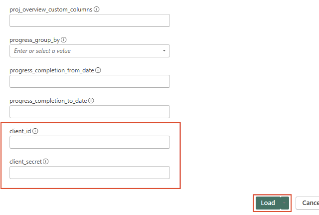 SUM-IT API connector (client_id, client_secret) and Load